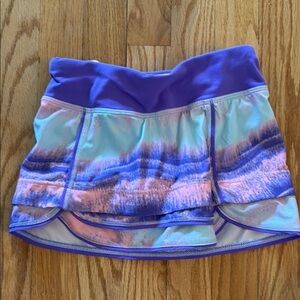 Ivivva 6 athletic skort Purple and Pink blue Skirt with inner shorts great cond